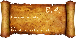 Berner Arnót névjegykártya